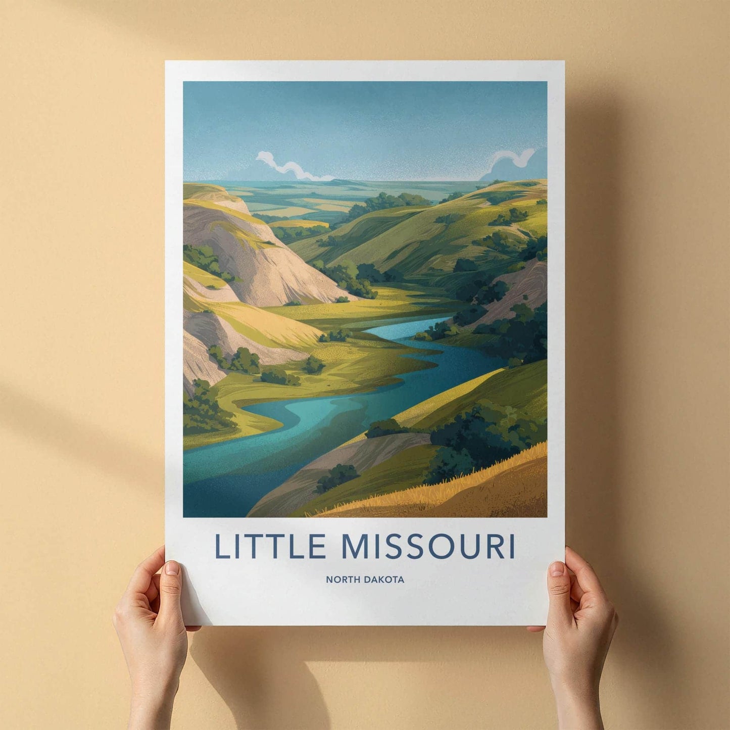 Little Missouri Poster - North Dakota Travel Art - Winding River Hills Home Decor
