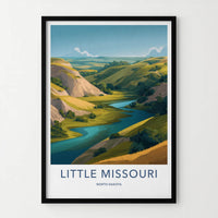 Little Missouri Poster - North Dakota Travel Art - Winding River Hills Home Decor