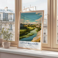 Little Missouri Poster - North Dakota Travel Art - Winding River Valley Home Decor