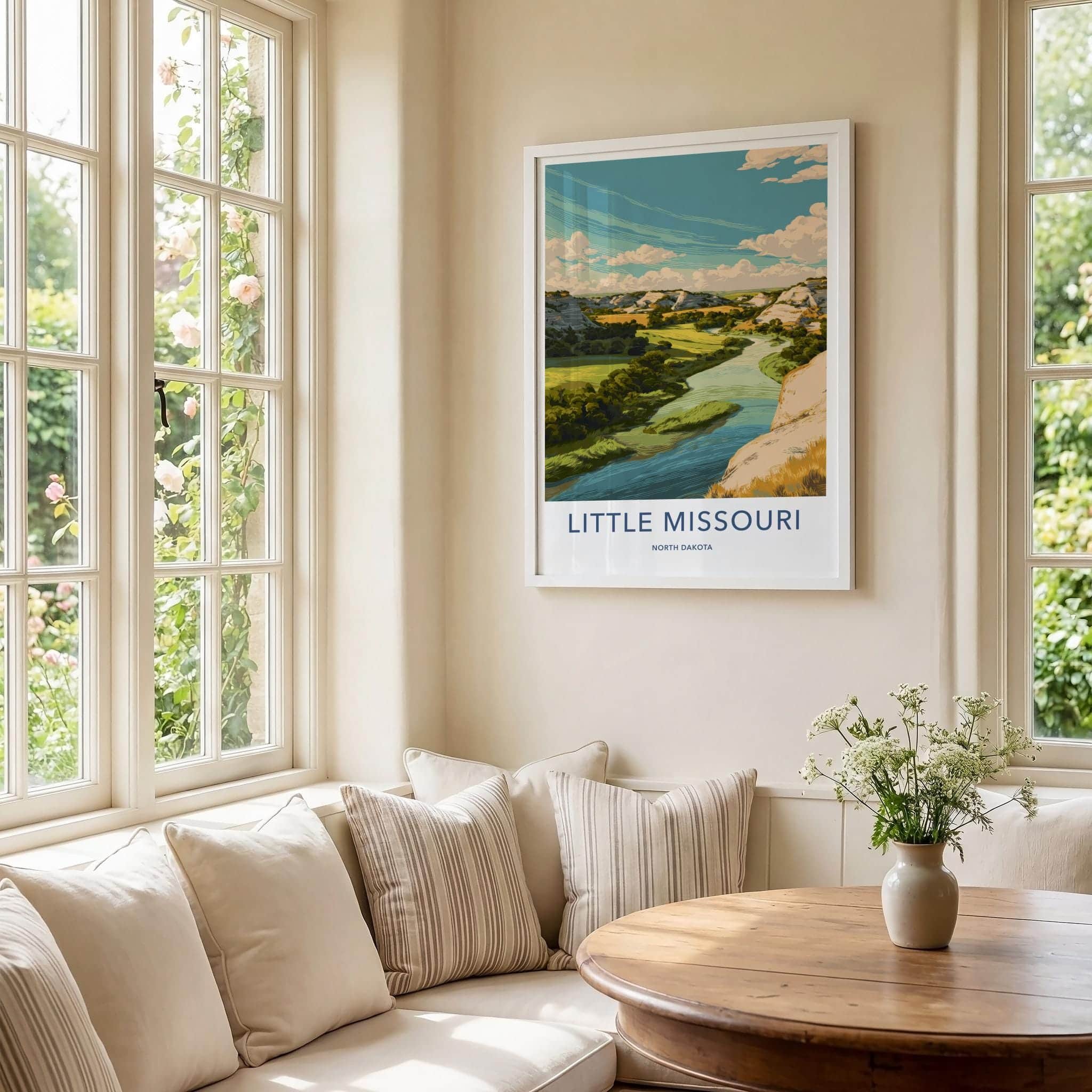 Little Missouri Poster - North Dakota Travel Art - Winding River Valley Home Decor