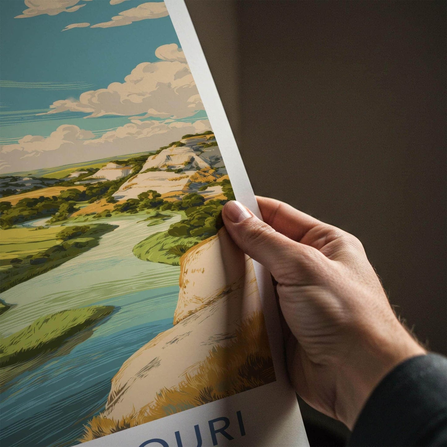 Little Missouri Poster - North Dakota Travel Art - Winding River Valley Home Decor