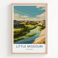 Little Missouri Poster - North Dakota Travel Art - Winding River Valley Home Decor