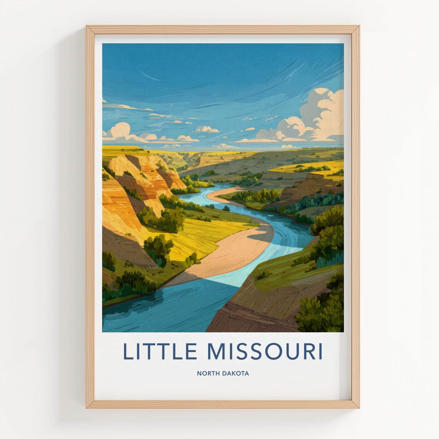 Little Missouri Poster - North Dakota Wall Art - Winding River Canyon Home Decor