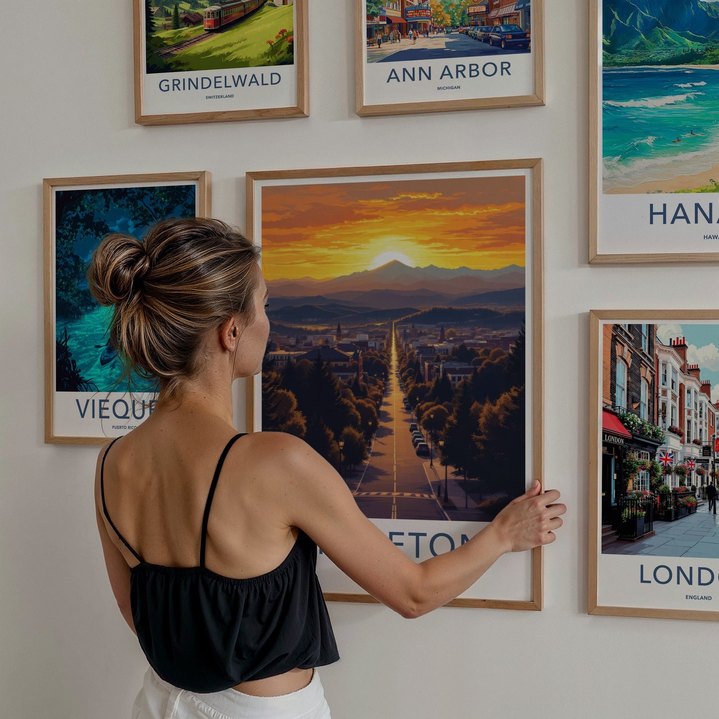 Littleton Poster - Colorado Travel Art - Golden Sunset Street Home Decor
