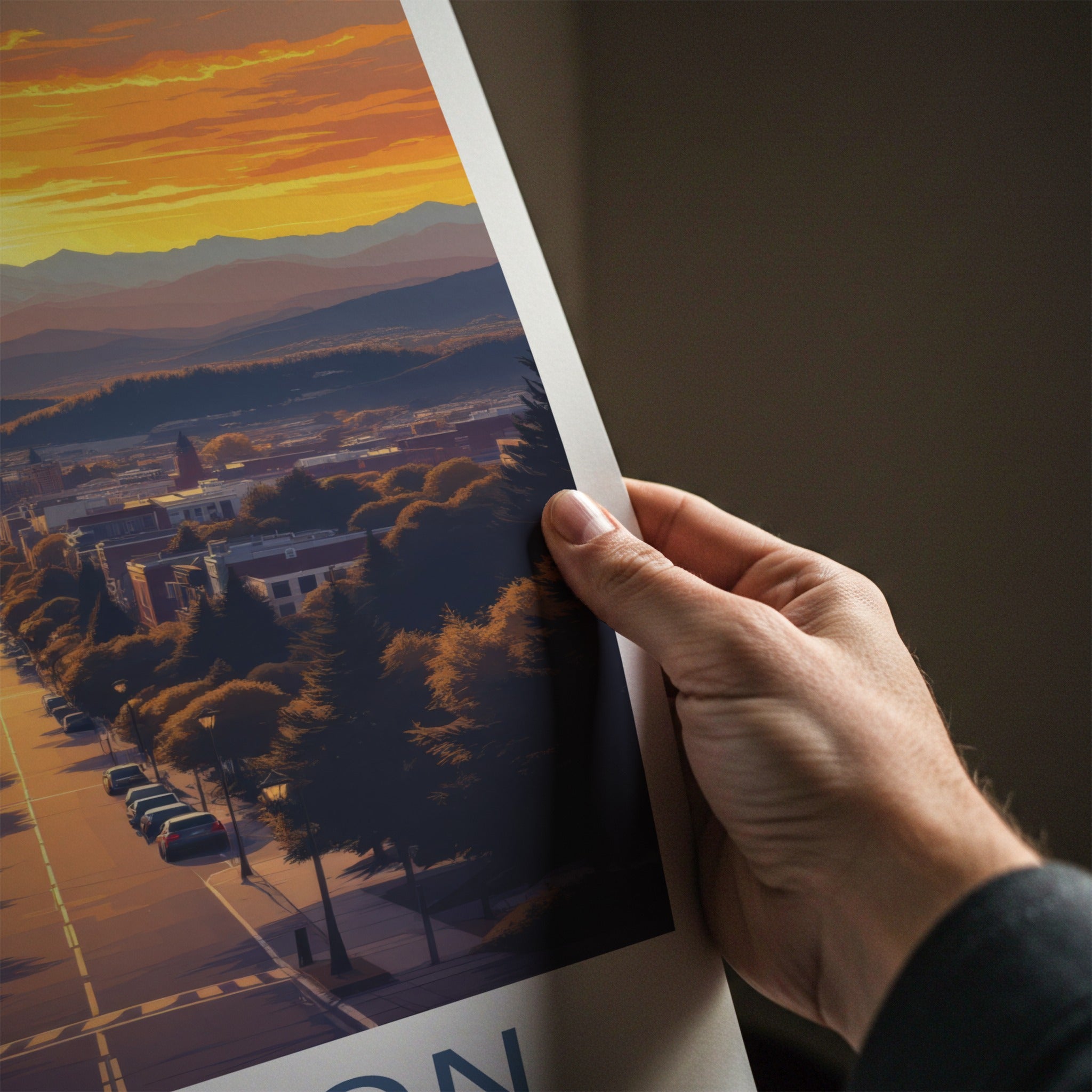 Littleton Poster - Colorado Travel Art - Golden Sunset Street Home Decor