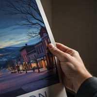 Littleton Poster - Colorado Travel Art - Starry Mountain Street Wall Decor