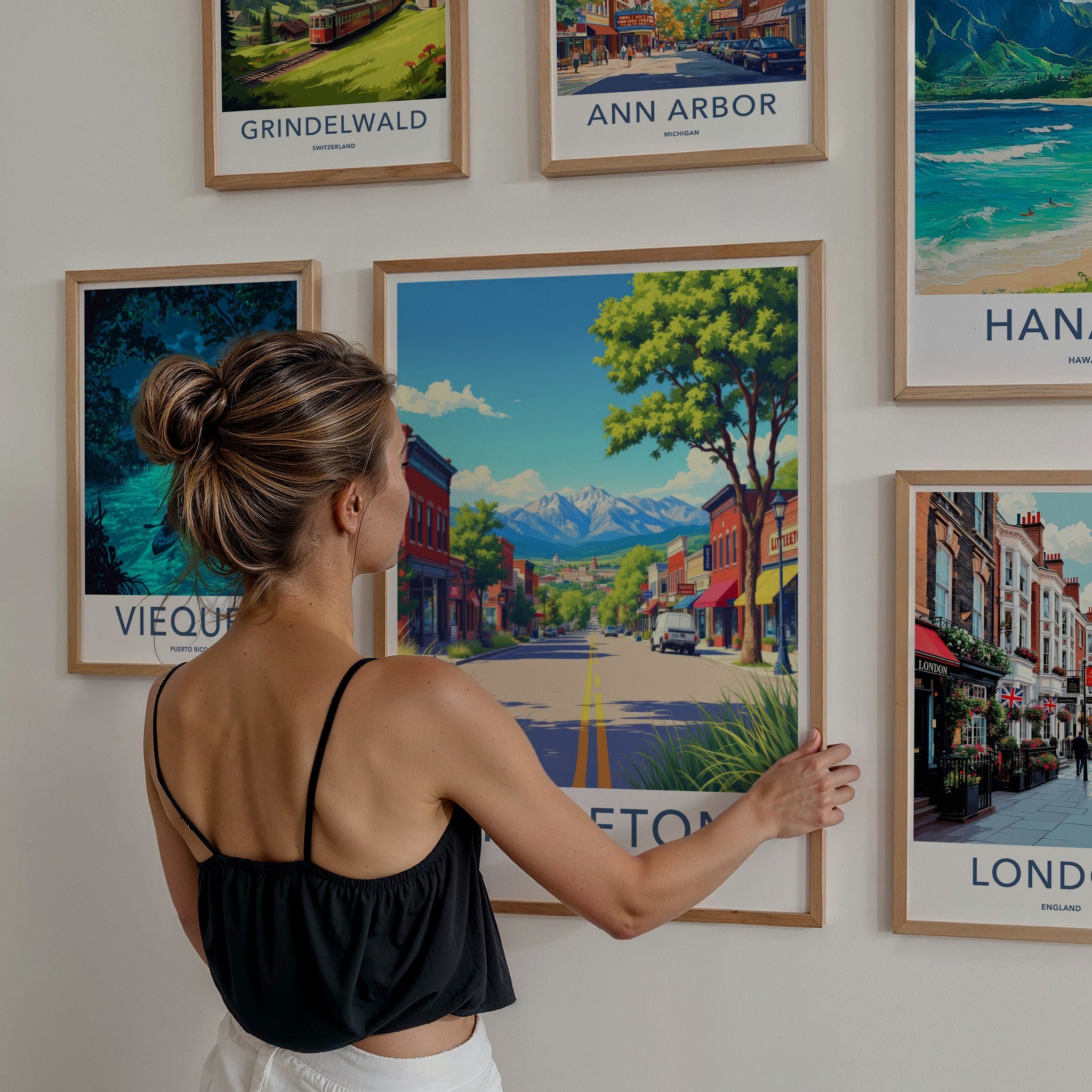 Littleton Poster - Colorado Travel Art - Vibrant Main Street Home Decor