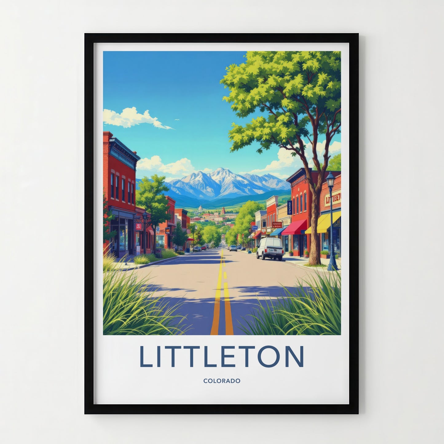 Littleton Poster - Colorado Travel Art - Vibrant Main Street Home Decor