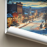 Littleton Poster - Colorado Wall Art - Snowy Town Evening Home Decor