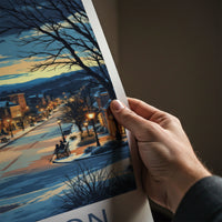 Littleton Poster - Colorado Wall Art - Snowy Town Evening Home Decor