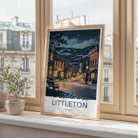 Littleton Poster - Colorado Wall Art - Winter Evening Scene Home Decor