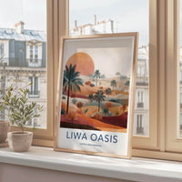 Liwa Oasis Poster - United Arab Emirates Fine Art - Desert Palm Sunset Gift