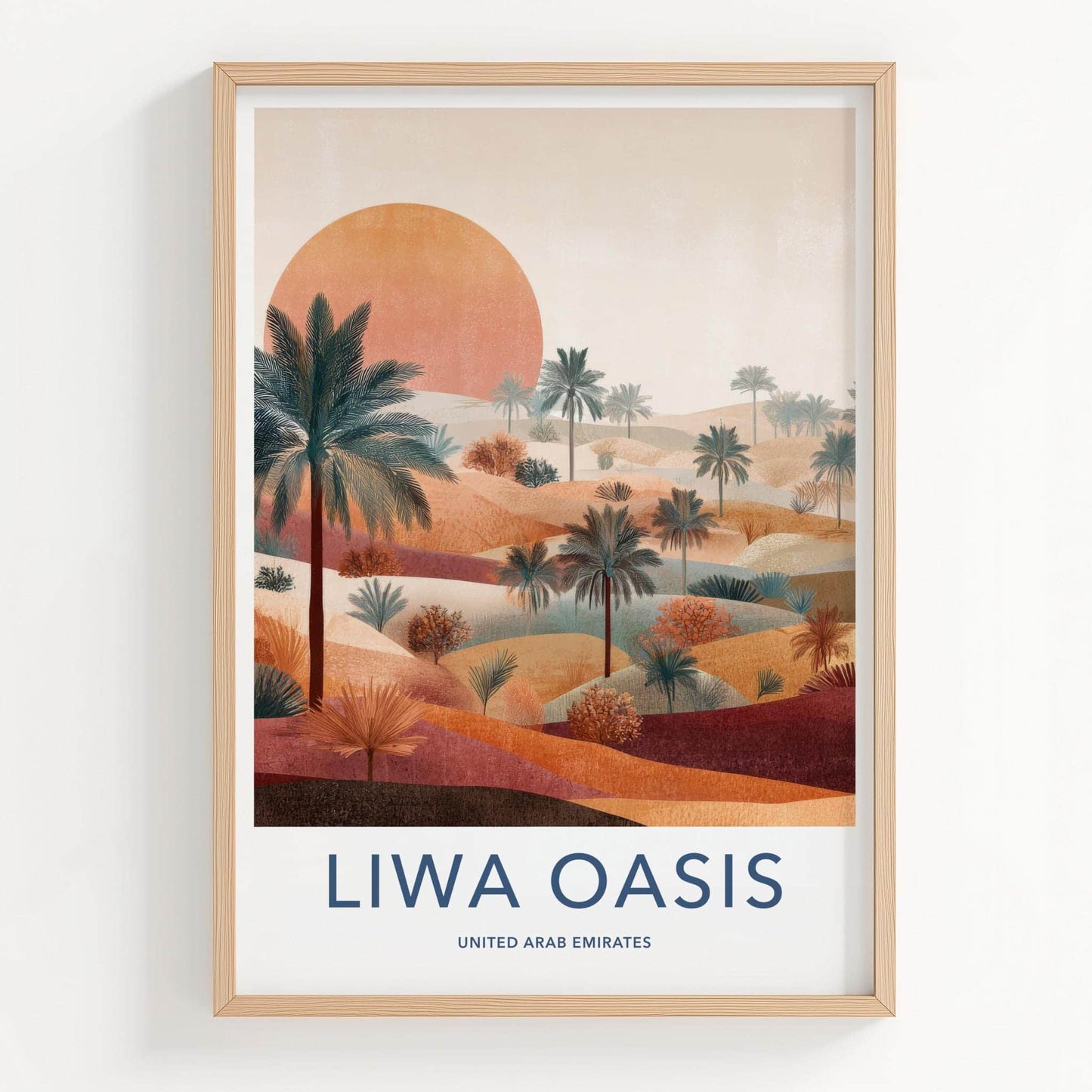 Liwa Oasis Poster - United Arab Emirates Fine Art - Desert Palm Sunset Gift
