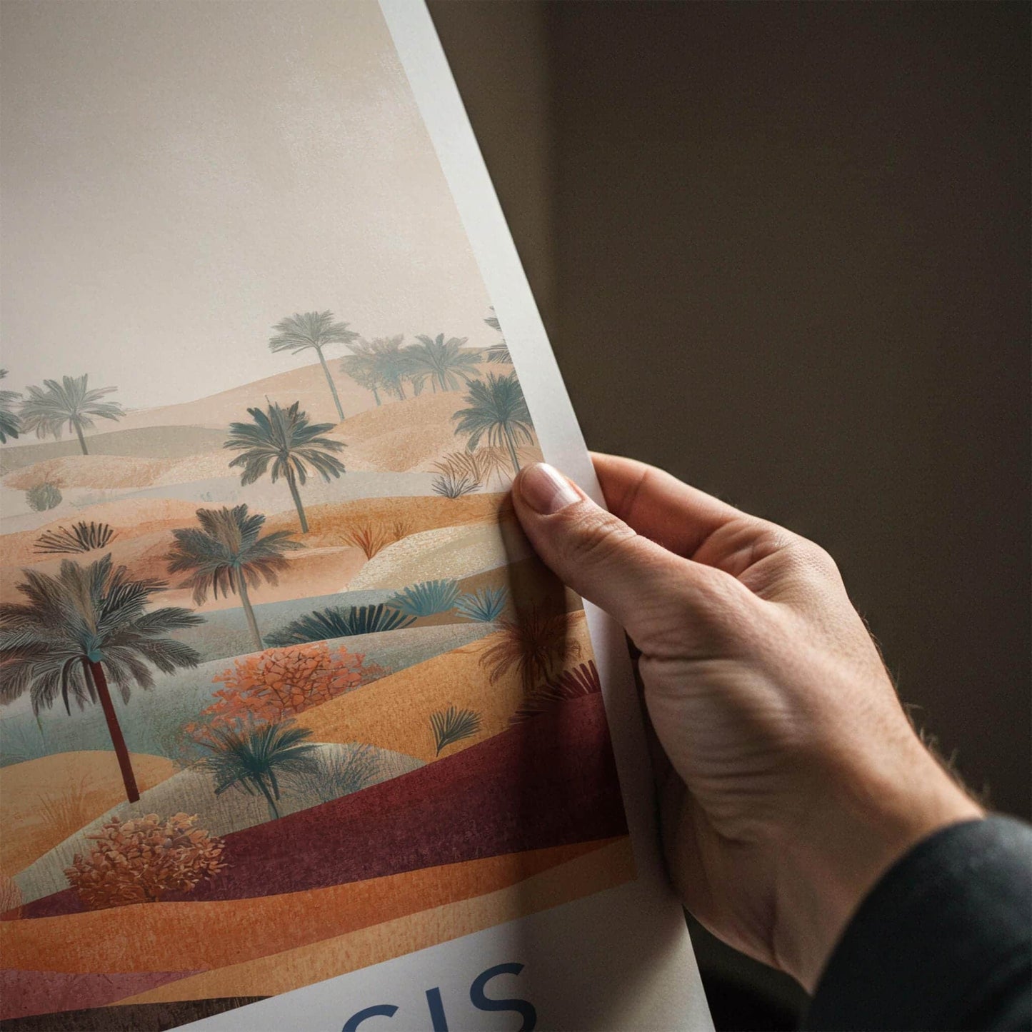 Liwa Oasis Poster - United Arab Emirates Fine Art - Desert Palm Sunset Gift