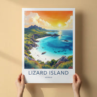 Lizard Island Poster - Australia Travel Art - Tropical Beach Sunset Wall Decor