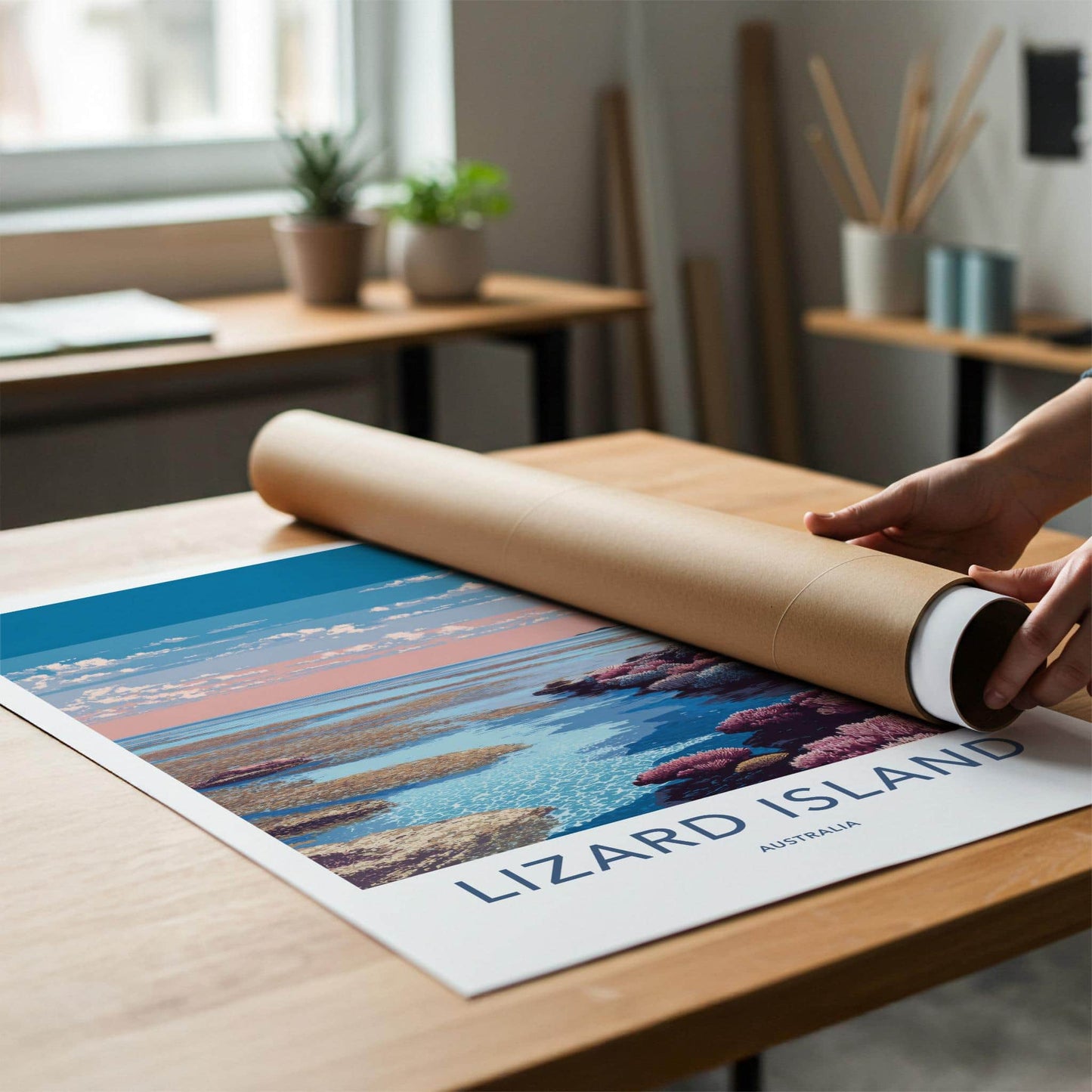 Lizard Island Poster - Australia Travel Art - Vibrant Ocean Reef Home Decor