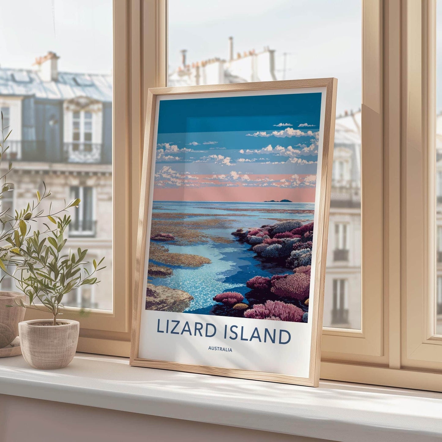 Lizard Island Poster - Australia Travel Art - Vibrant Ocean Reef Home Decor