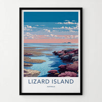 Lizard Island Poster - Australia Travel Art - Vibrant Ocean Reef Home Decor