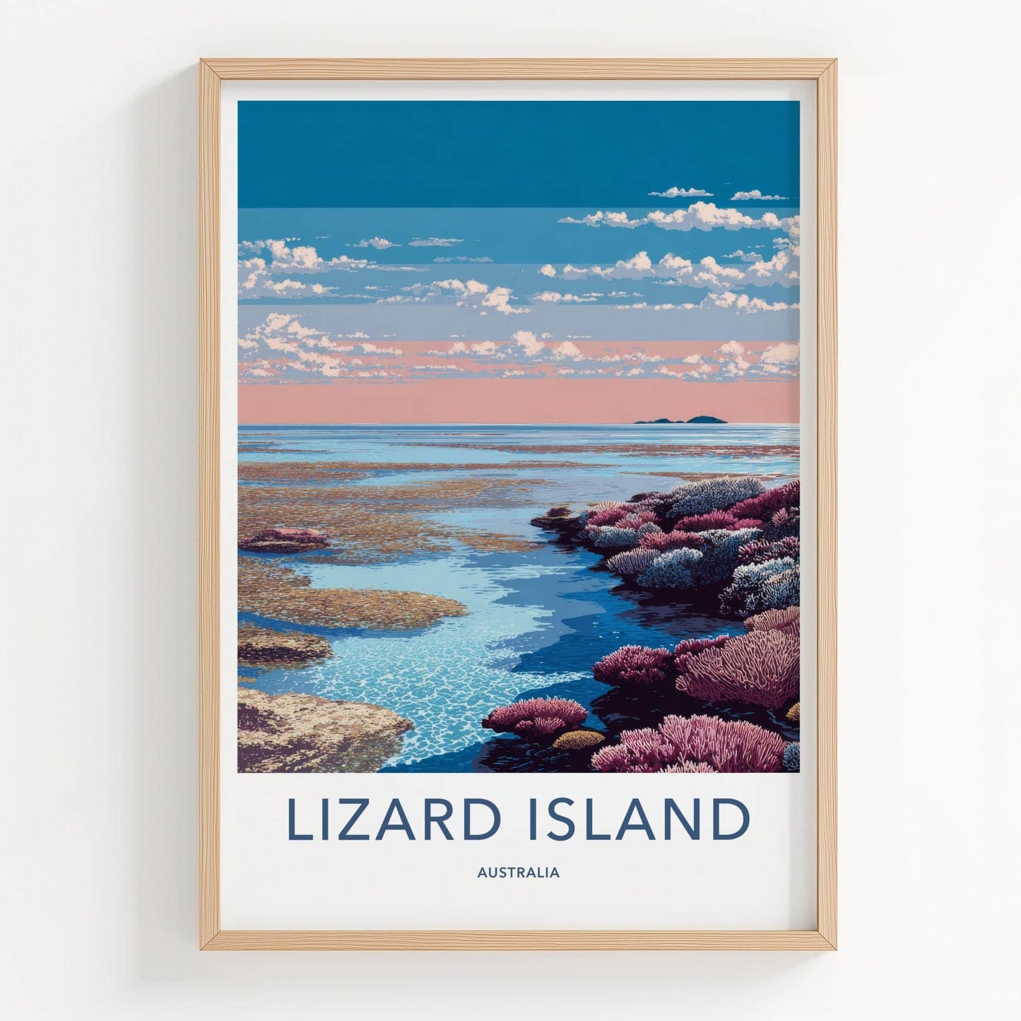 Lizard Island Poster - Australia Travel Art - Vibrant Ocean Reef Home Decor