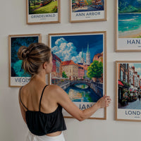 Ljubljana Poster - Slovenia Art Print - Colorful City Canal Wall Decor