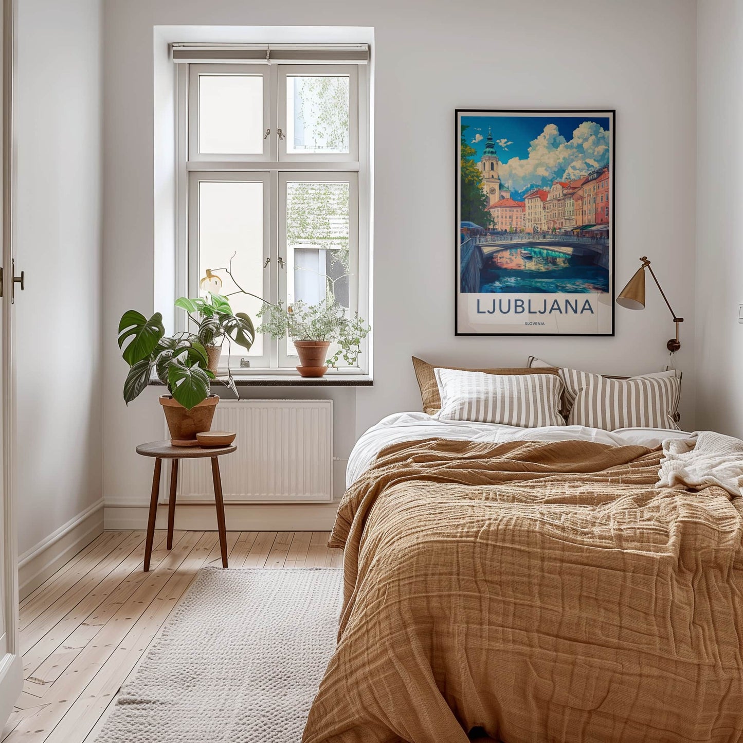 Ljubljana Poster - Slovenia Travel Art - Bustling River City Home Decor