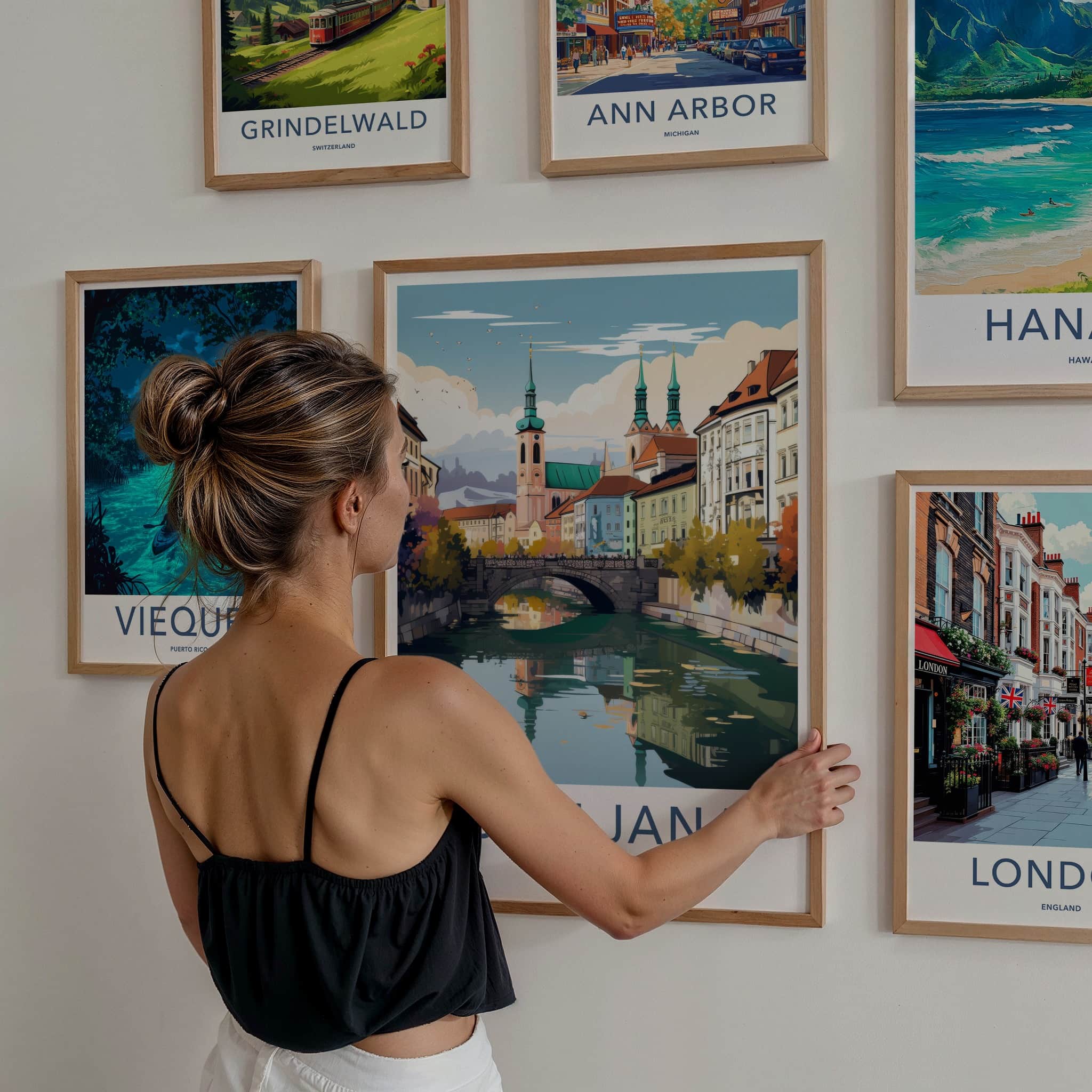 Ljubljana Poster - Slovenia Travel Art - Historic River City Home Decor