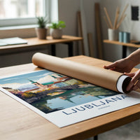 Ljubljana Poster - Slovenia Travel Art - Historic River City Home Decor