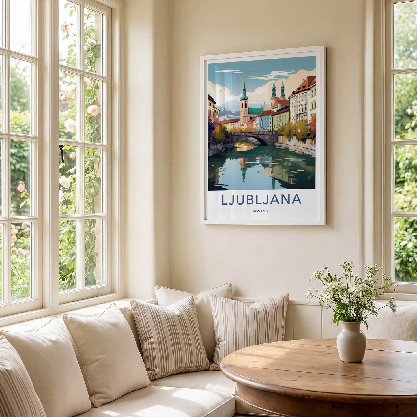Ljubljana Poster - Slovenia Travel Art - Historic River City Home Decor