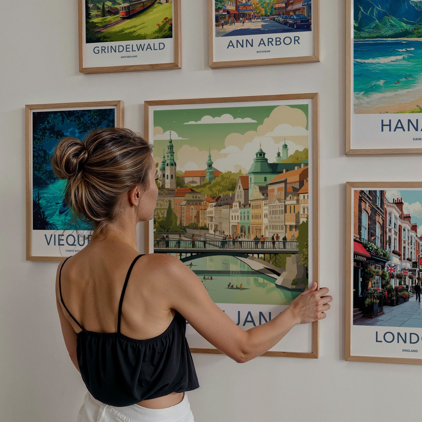 Ljubljana Poster - Slovenia Travel Art - Lively Riverfront View Wall Decor