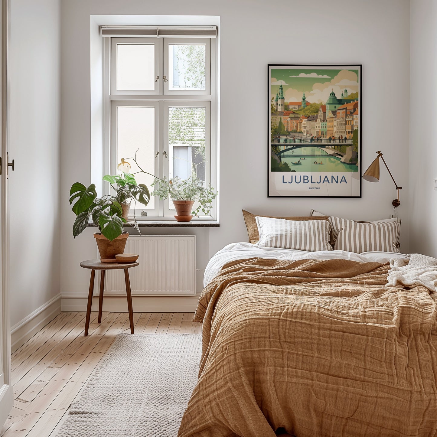 Ljubljana Poster - Slovenia Travel Art - Lively Riverfront View Wall Decor