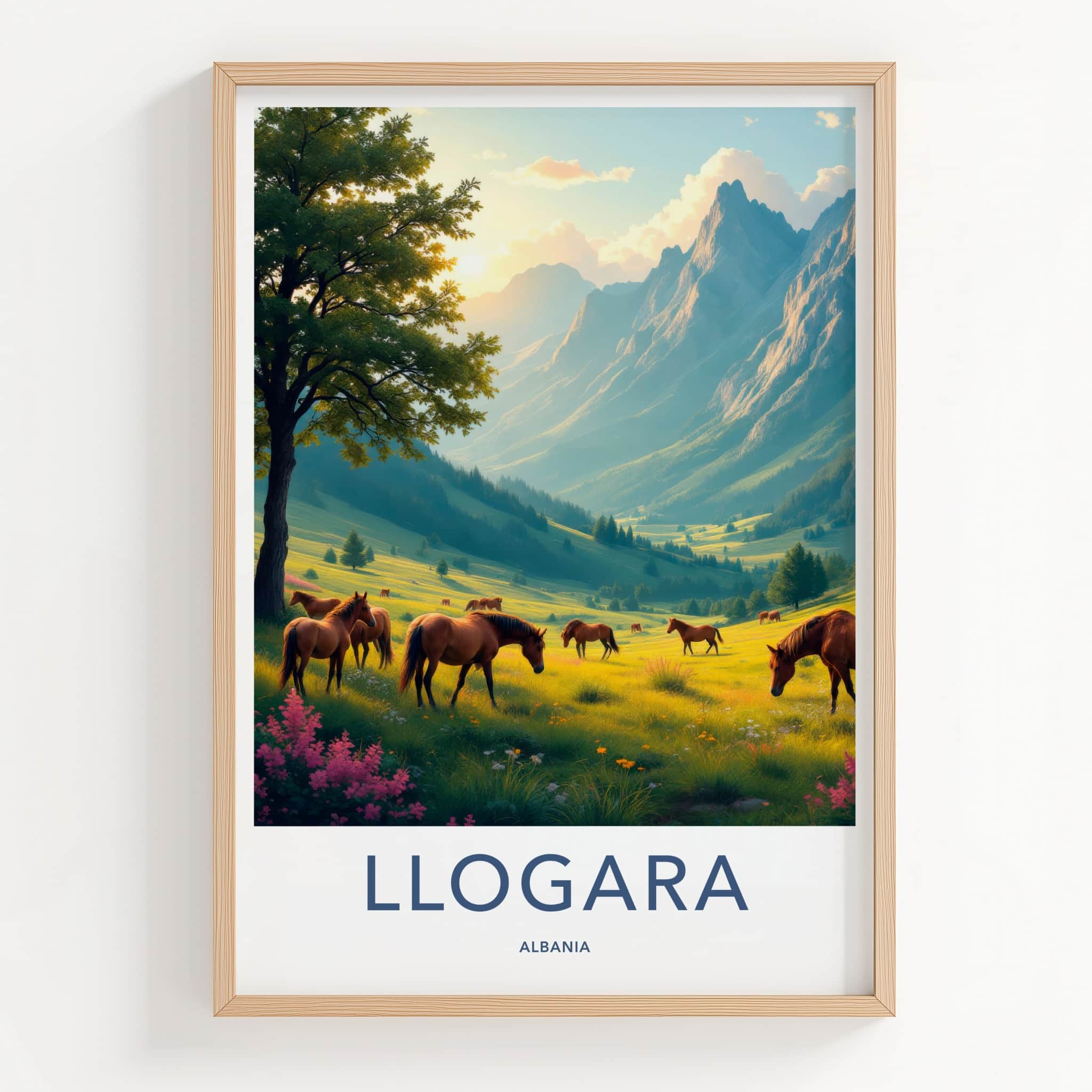 Llogara Poster - Albania Wall Art - Mountain Meadow Horses Home Decor