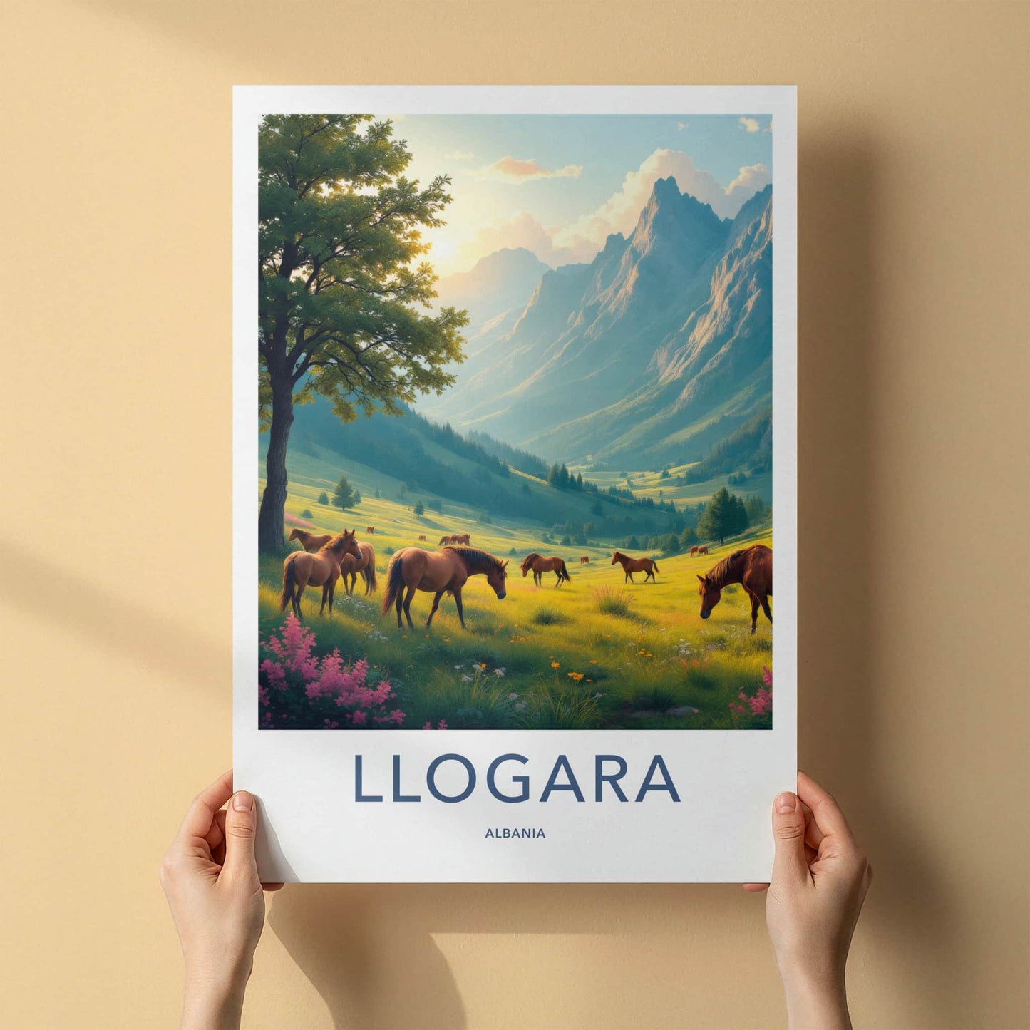 Llogara Poster - Albania Wall Art - Mountain Meadow Horses Home Decor