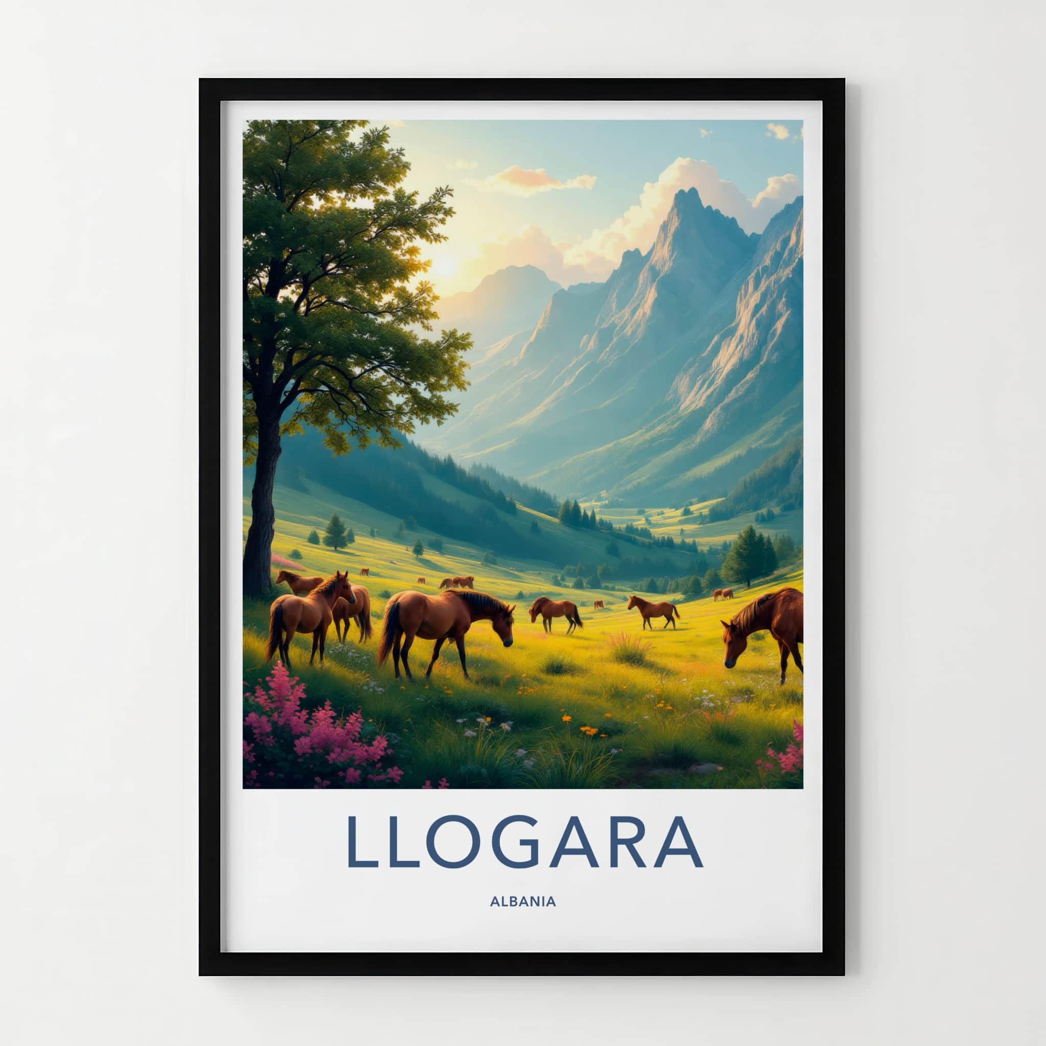 Llogara Poster - Albania Wall Art - Mountain Meadow Horses Home Decor