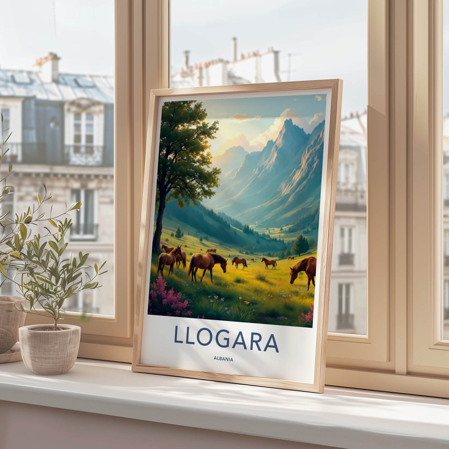 Llogara Poster - Albania Wall Art - Mountain Meadow Horses Home Decor