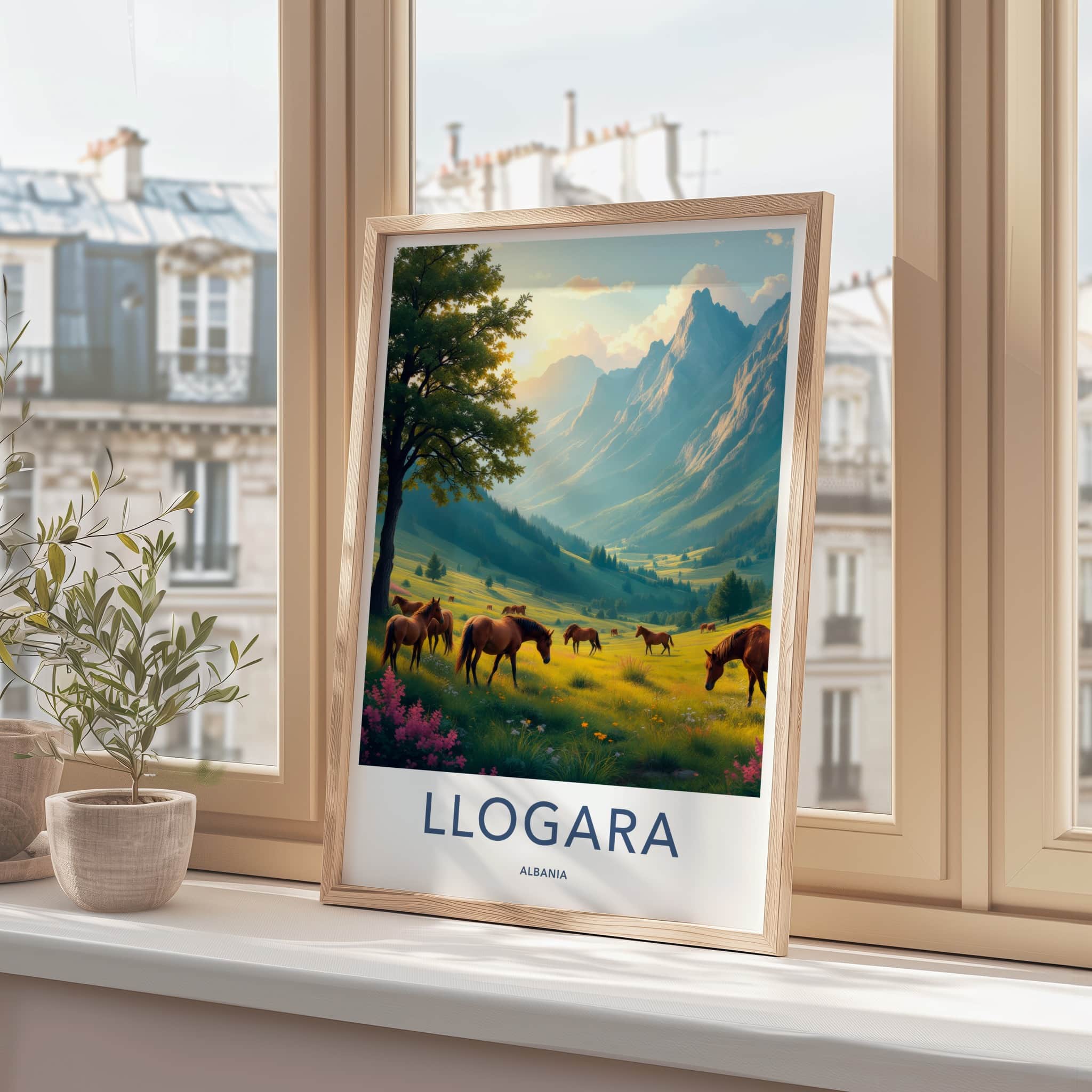 Llogara Poster - Albania Wall Art - Mountain Meadow Horses Home Decor
