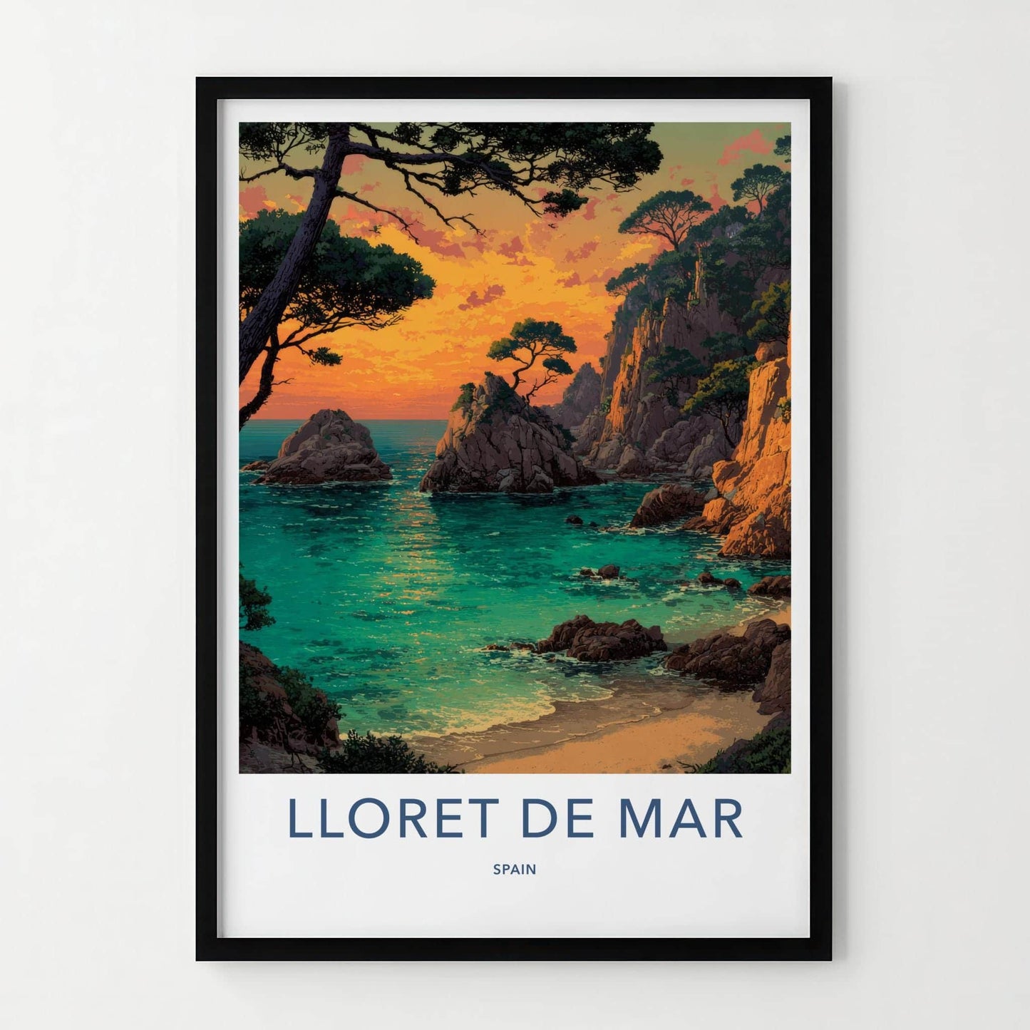 Lloret De Mar Poster - Spain Travel Art - Coastal Sunset View Wall Decor