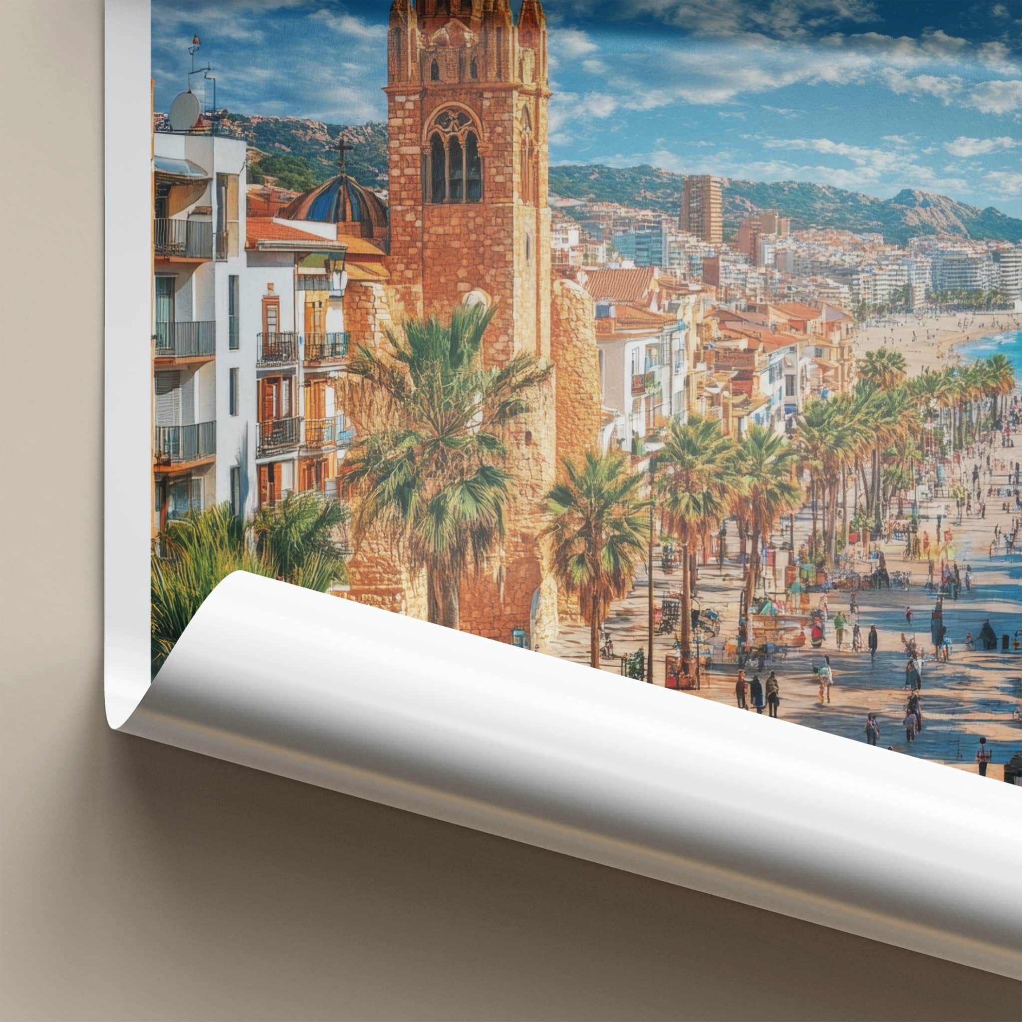 Lloret de Mar Poster - Spain Travel Art - Gothic Church Seaside Home Decor