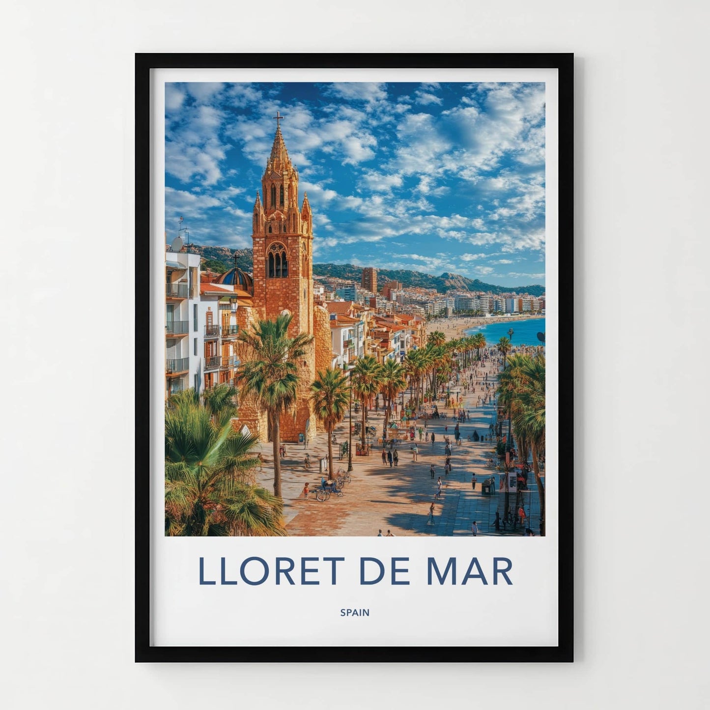 Lloret de Mar Poster - Spain Travel Art - Gothic Church Seaside Home Decor