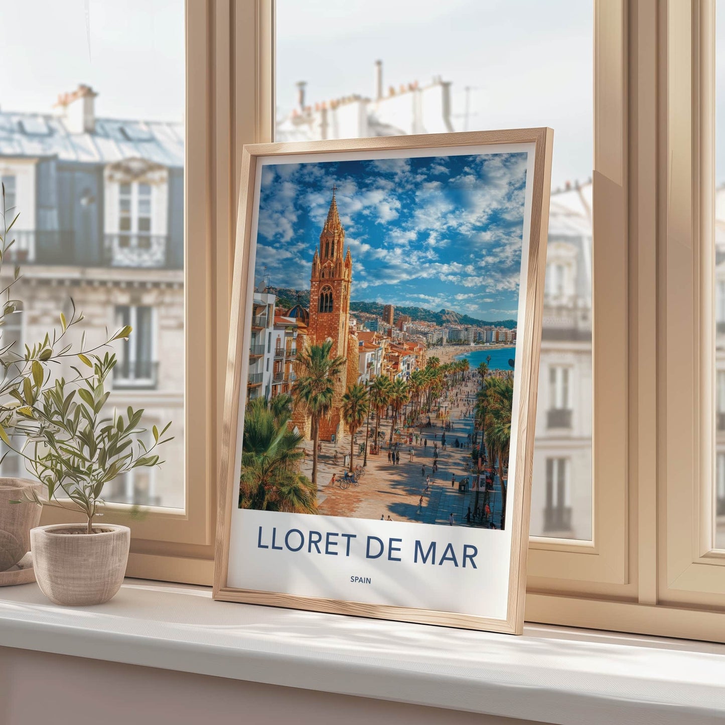 Lloret de Mar Poster - Spain Travel Art - Gothic Church Seaside Home Decor