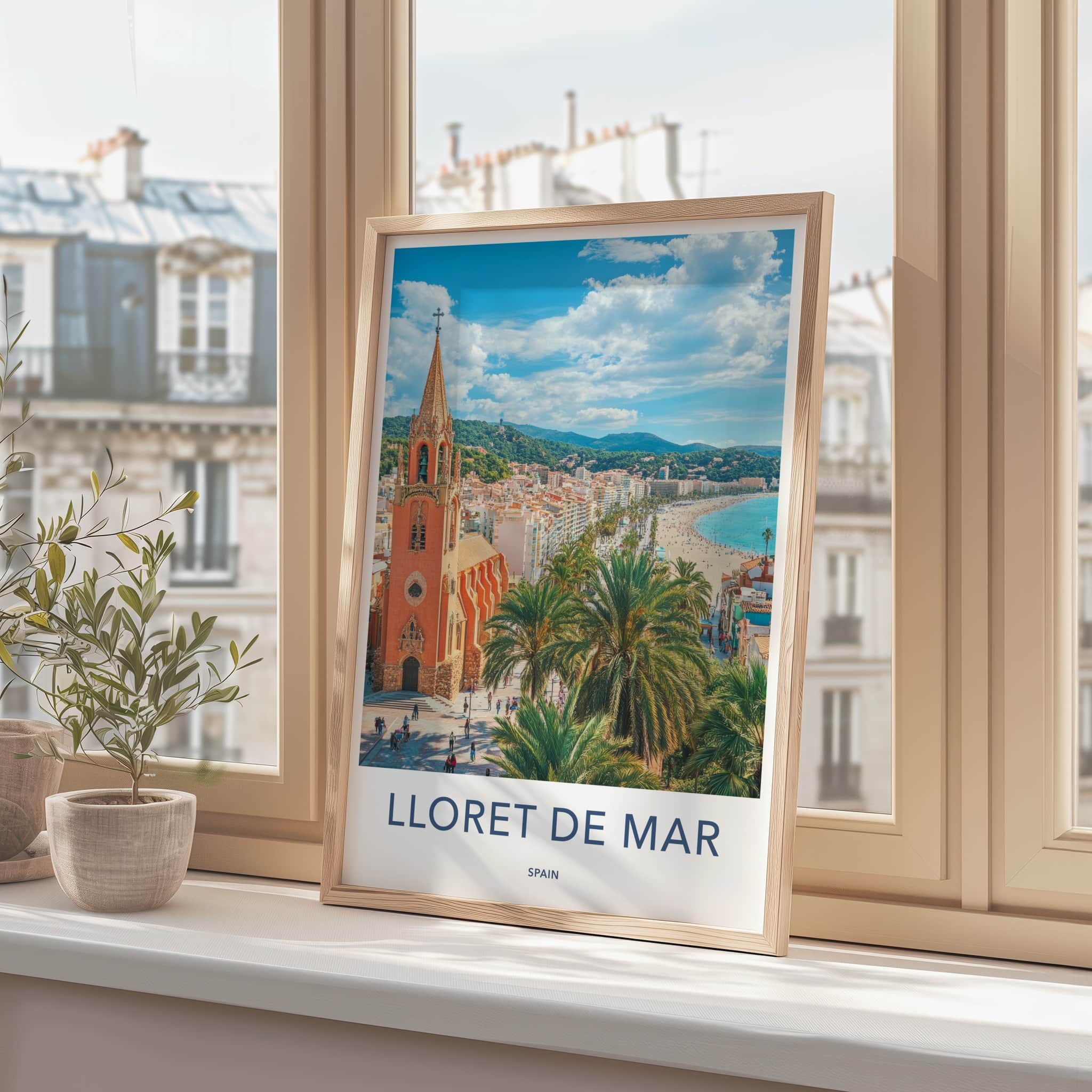 Lloret de Mar Poster - Spain Travel Art - Historic Church Beach Home Decor