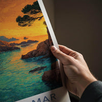 Lloret De Mar Poster - Spain Travel Art - Orange Sunset Cove Home Decor