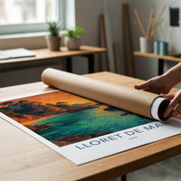 Lloret De Mar Poster - Spain Travel Art - Orange Sunset Cove Home Decor