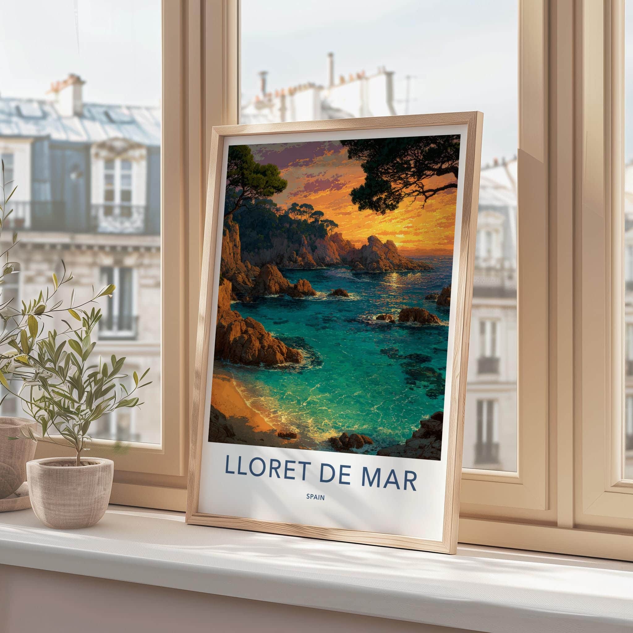 Lloret De Mar Poster - Spain Travel Art - Vibrant Ocean Sunset Home Decor