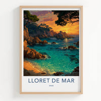 Lloret De Mar Poster - Spain Travel Art - Vibrant Ocean Sunset Home Decor