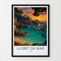 Lloret De Mar Poster - Spain Travel Art - Vibrant Ocean Sunset Home Decor