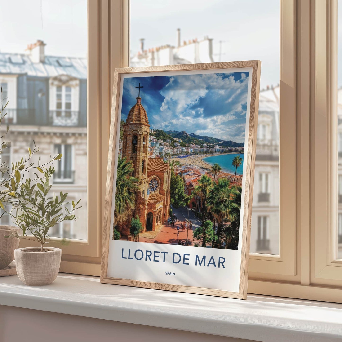 Lloret de Mar Poster - Spain Wall Art - Coastal Town Church Home Decor