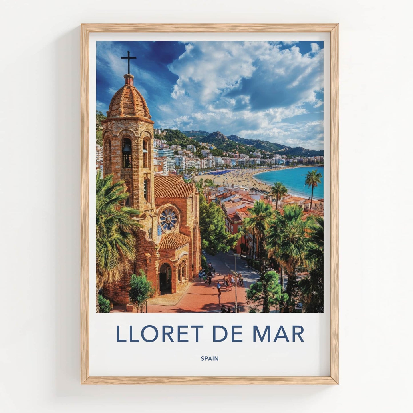 Lloret de Mar Poster - Spain Wall Art - Coastal Town Church Home Decor