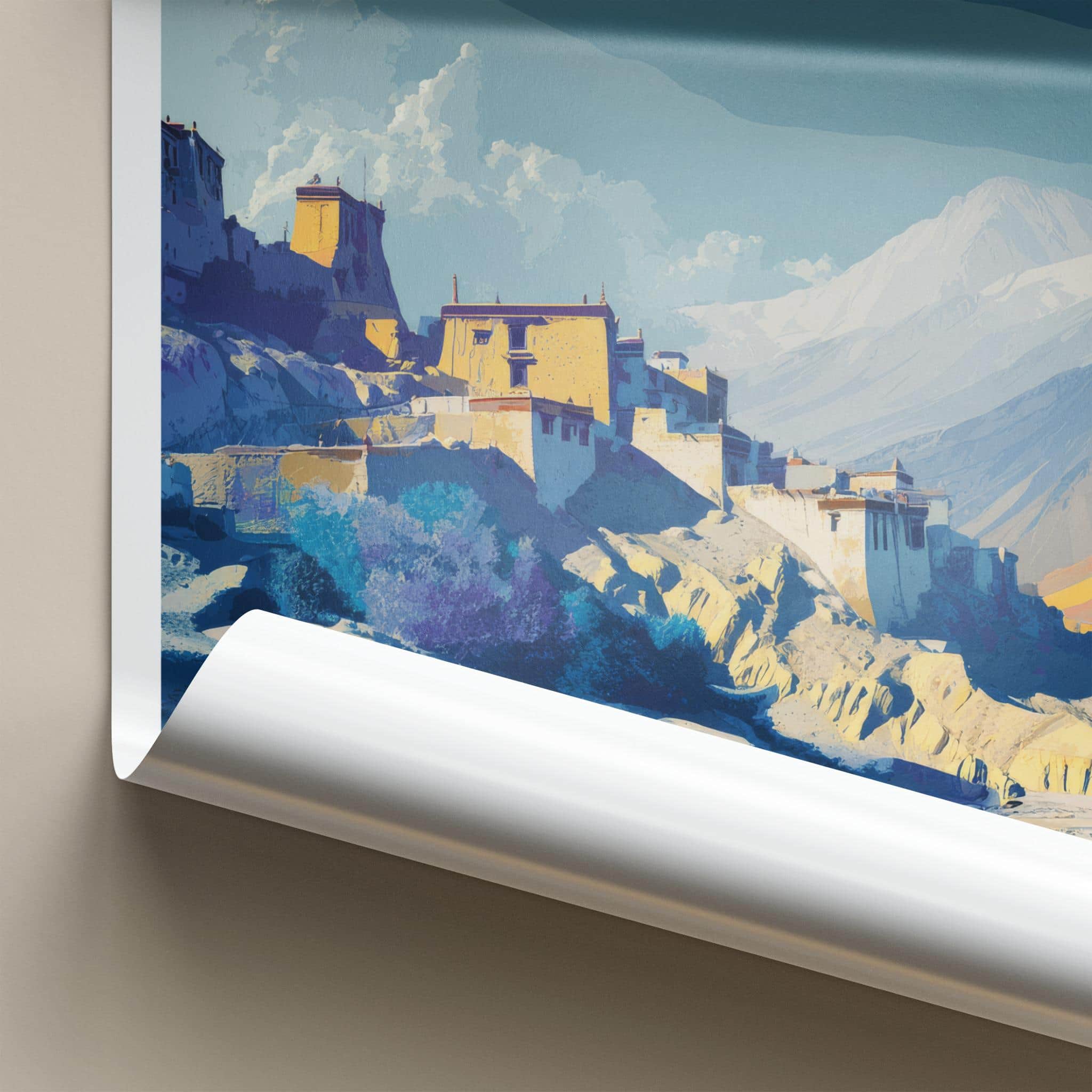 Lo Manthang Poster - Nepal Travel Art - Historic Himalayan Village Home Decor