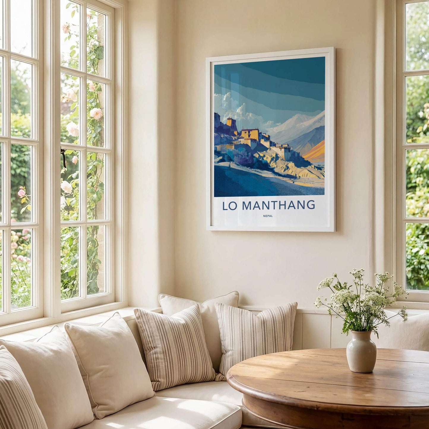Lo Manthang Poster - Nepal Travel Art - Historic Himalayan Village Home Decor