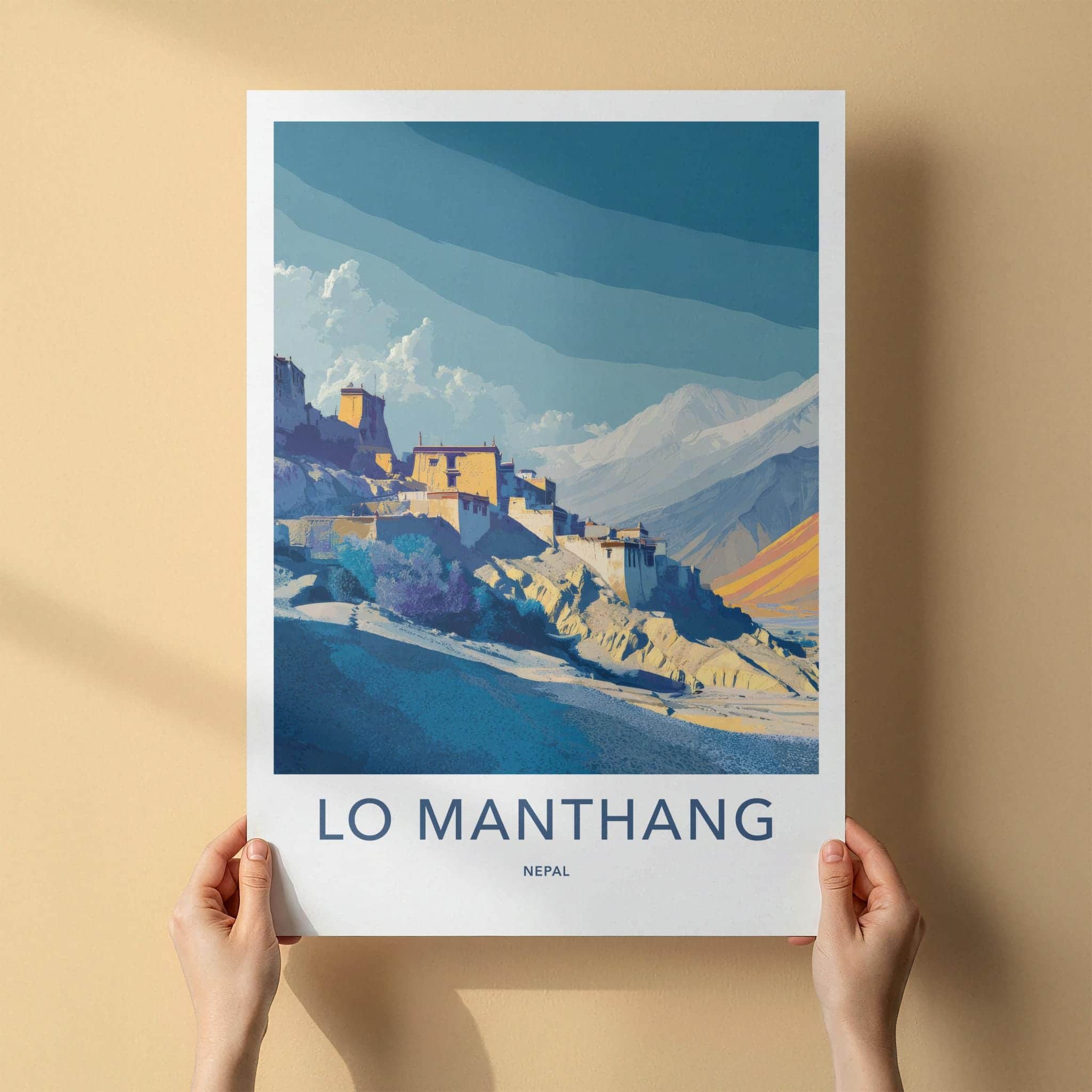 Lo Manthang Poster - Nepal Travel Art - Historic Himalayan Village Home Decor